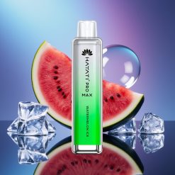 Hayati Pro Max 4000 Puffs Disposable Vape Gheață Pepene Verde cu LED și Baterie Reîncărcabilă