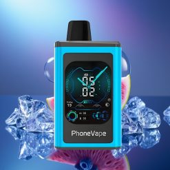JNR PhoneVape 30000 de fumuri Dispozabil cu Afișaj Complet și Reîncărcare Type-C Afine Zăpadă Albastră